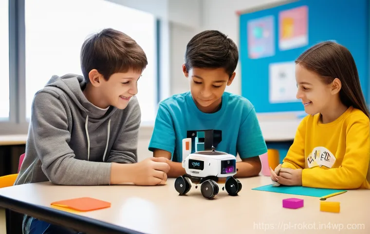 로봇 윤리 교육의 중요성과 방법 - **Prompt 1: "Ethical Playtime for Future Innovators"**
A bright, cheerful scene in a modern, lig...